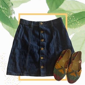 Cotton On The Classic A-Line Button Denim Skirt